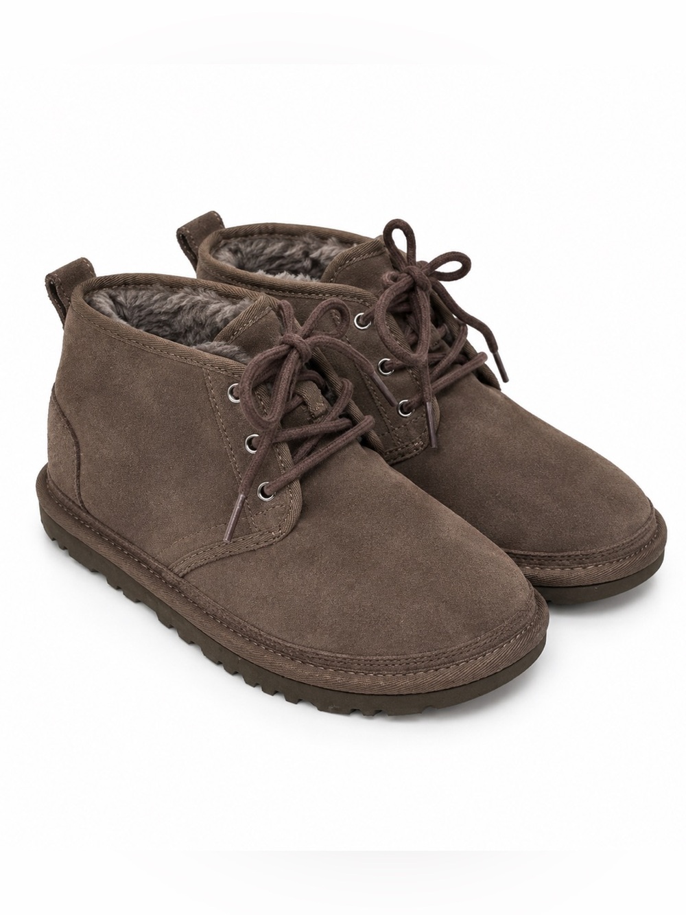 UGG UGGS Gray Lace up boots shearling lined size 6